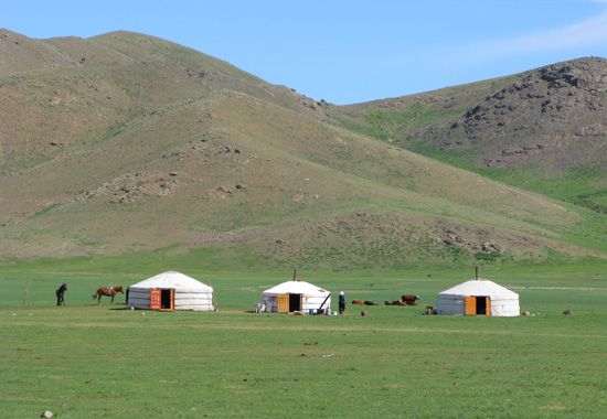 Gere p den Mongoliska landsbygden